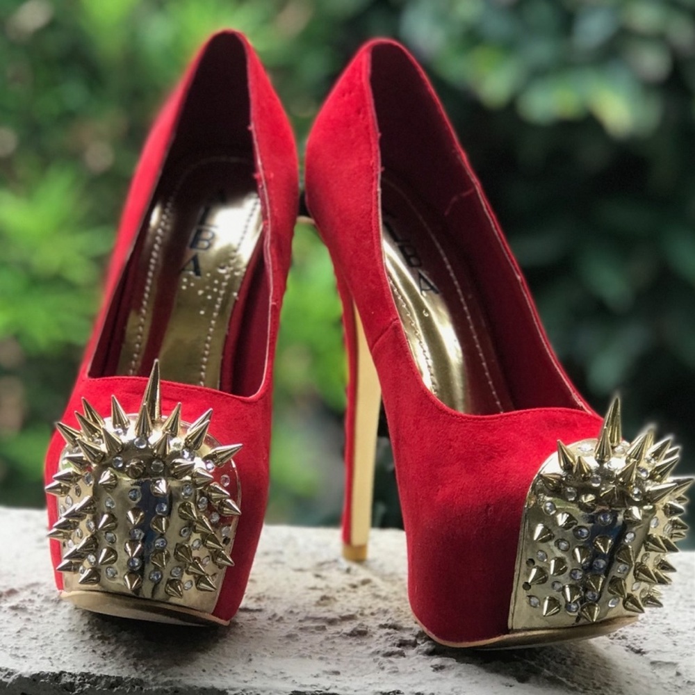 MAD MAX Red Stiletto Platforms